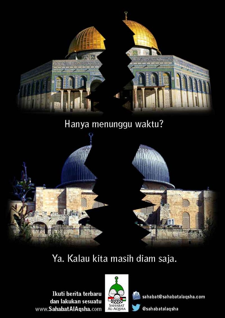 Poster Masjidil Aqsha terbelah. desain: Sahabat Al-Aqsha