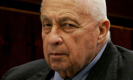 Ariel Sharon, bekas perdana menteri penjajah zionis israel yang sudah koma selama 8 tahun setelah stroke Januari 2006. foto: Guardian