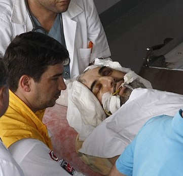 U?ur Süleyman, relawan Mavi Marmara saat 4 tahun lalu tiba di Turki dalam keadaan koma setelah ditembak serdadu zionis di kapal Mavi Marmara. foto: Tellal