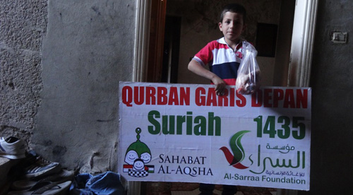 Doakan aku jadi pemuda Muslim pemberani. Foto: Sahabat Suriah | Al-Sarraa Foundation