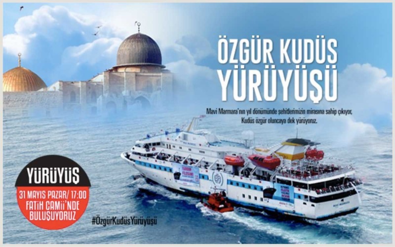 Poster undangan "Pawai Bebaskan Al-Quds" dalam rangka peringatan 5 tahun tragedi Mavi Marmara. foto: IHH