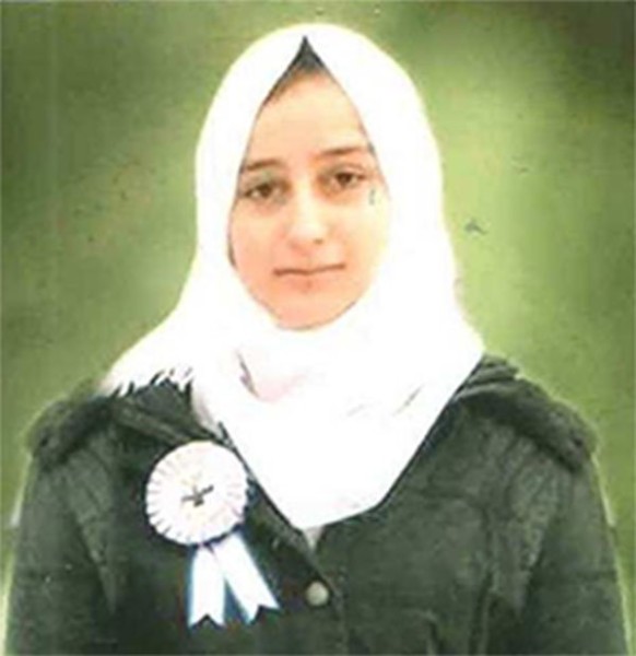 Kariman Swidan (14) asal desa Azzun, Tepi Barat, tawanan wanita termuda di penjara Zionis. Foto: Middle East Monitor