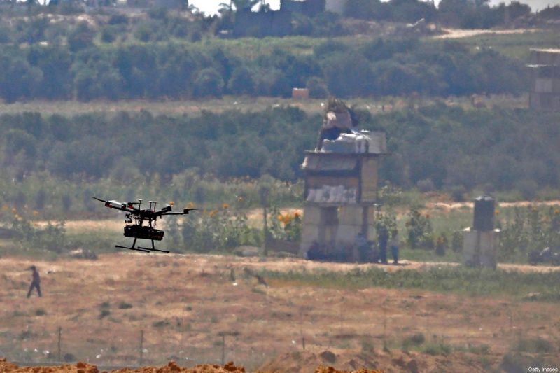 Drone tempur penjajah zionis, 8 Juni 2018 [JACK GUEZ/AFP/Getty Images] 