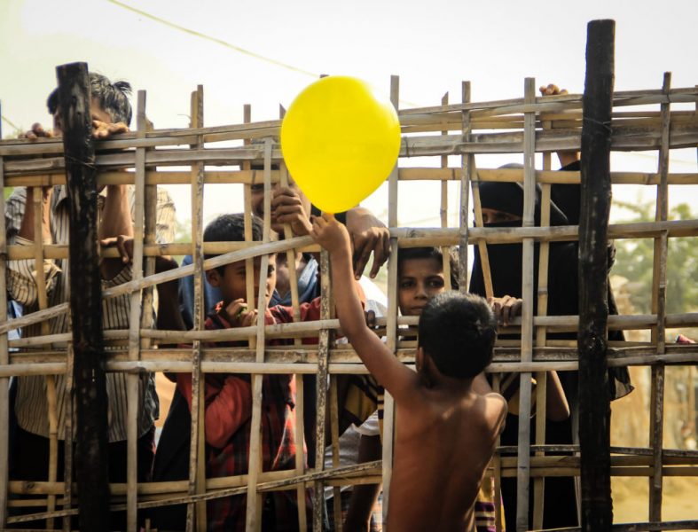 Anak-anak Muhajirin Rohingya di kamp pengungsian Haryana, India. (Irfan Hadi K) 